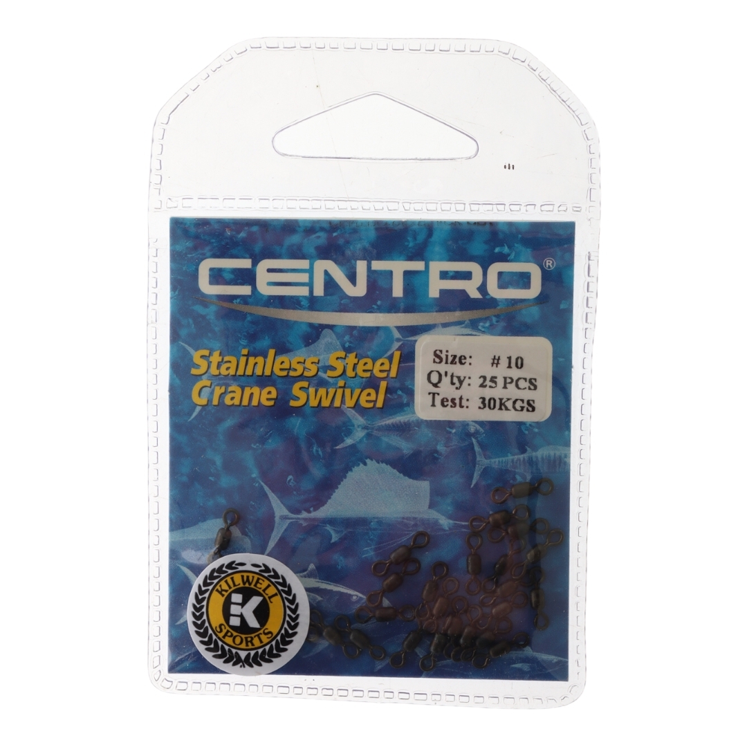 Centro Stainless Steel Crane Swivels Black #10 30kg Qty 25