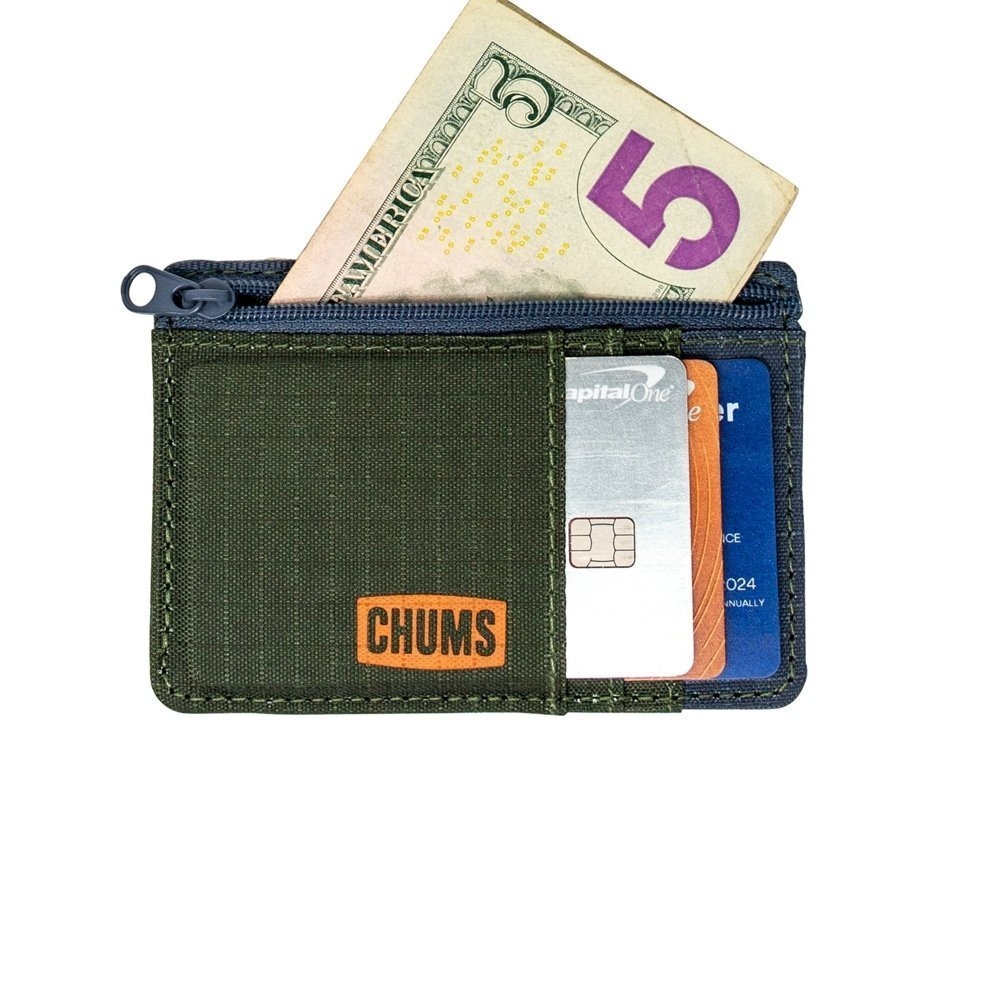 Chums Bandit Zip Wallet with ID Window Olive