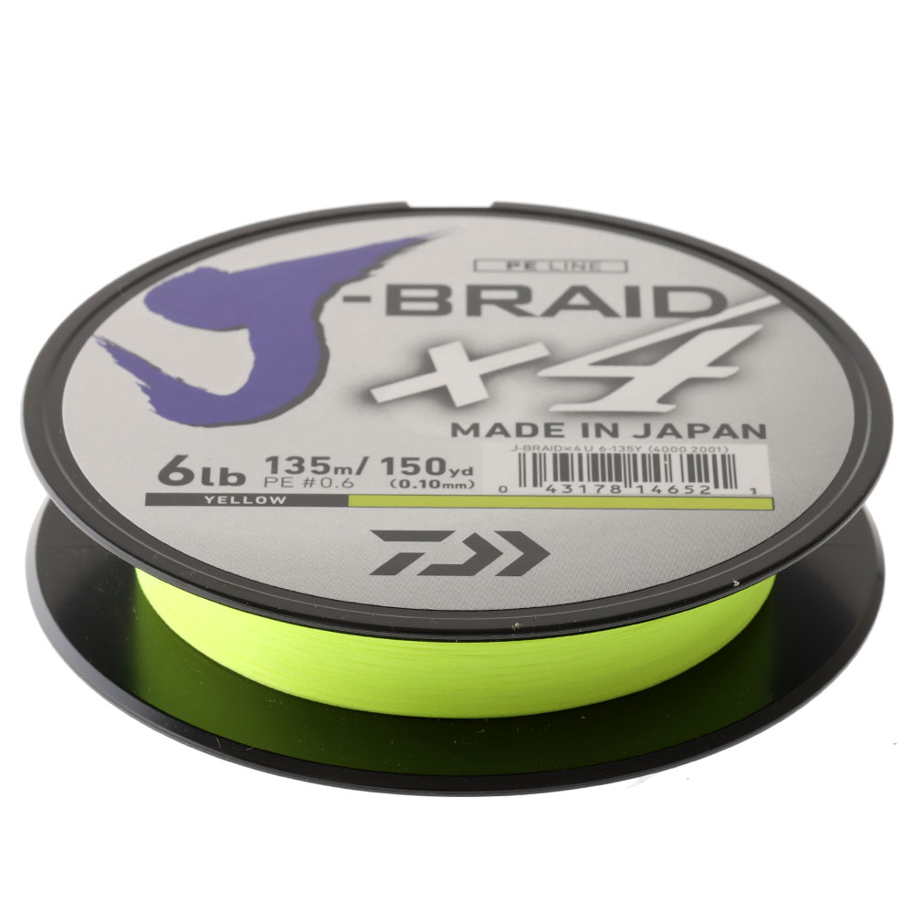 Daiwa X4 J-Braid Yellow 135m 6lb