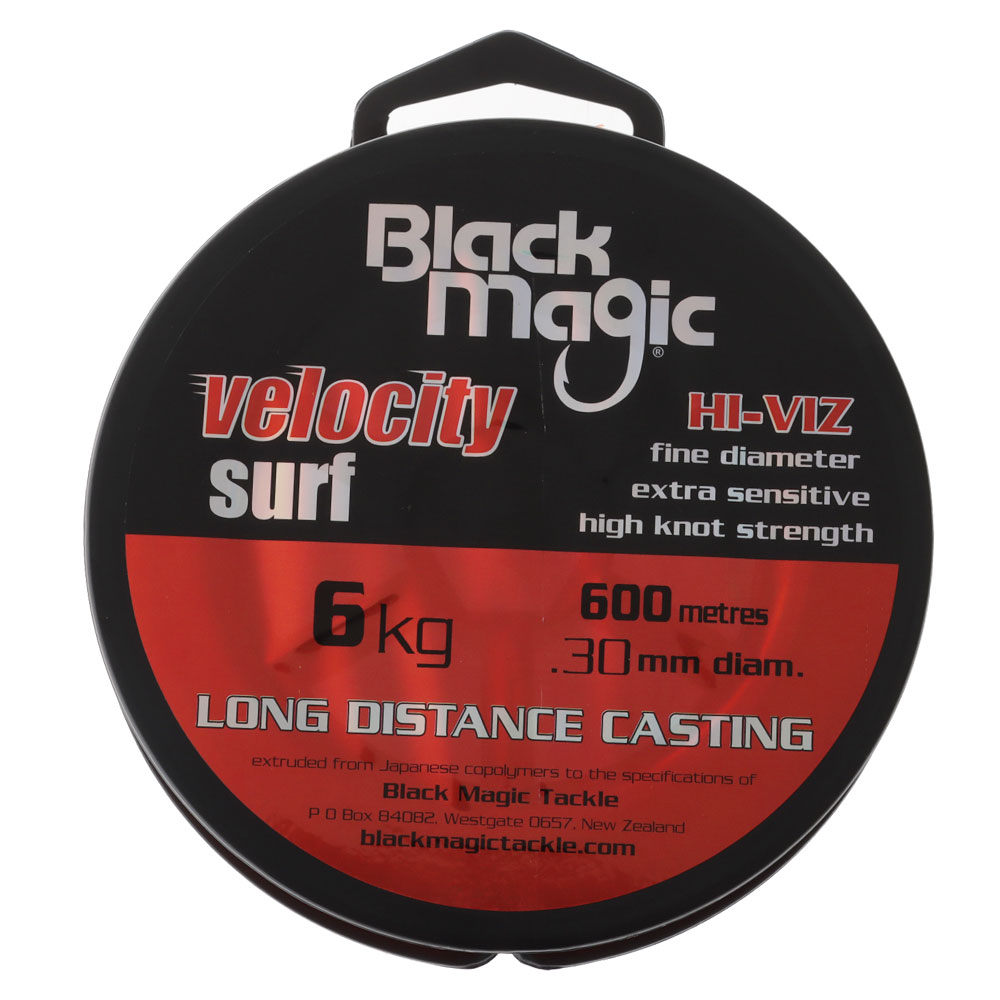 Black Magic Velocity Surf Hi-Viz Monofilament Line 600m 6kg 0.30mm