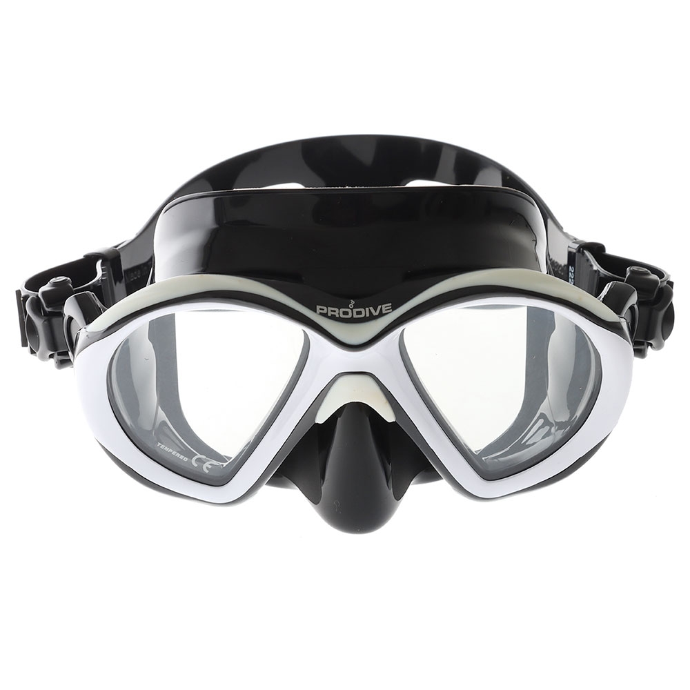 Pro-Dive Ultra Low Volume UV400 Anti-Fog Dive Mask Black/White