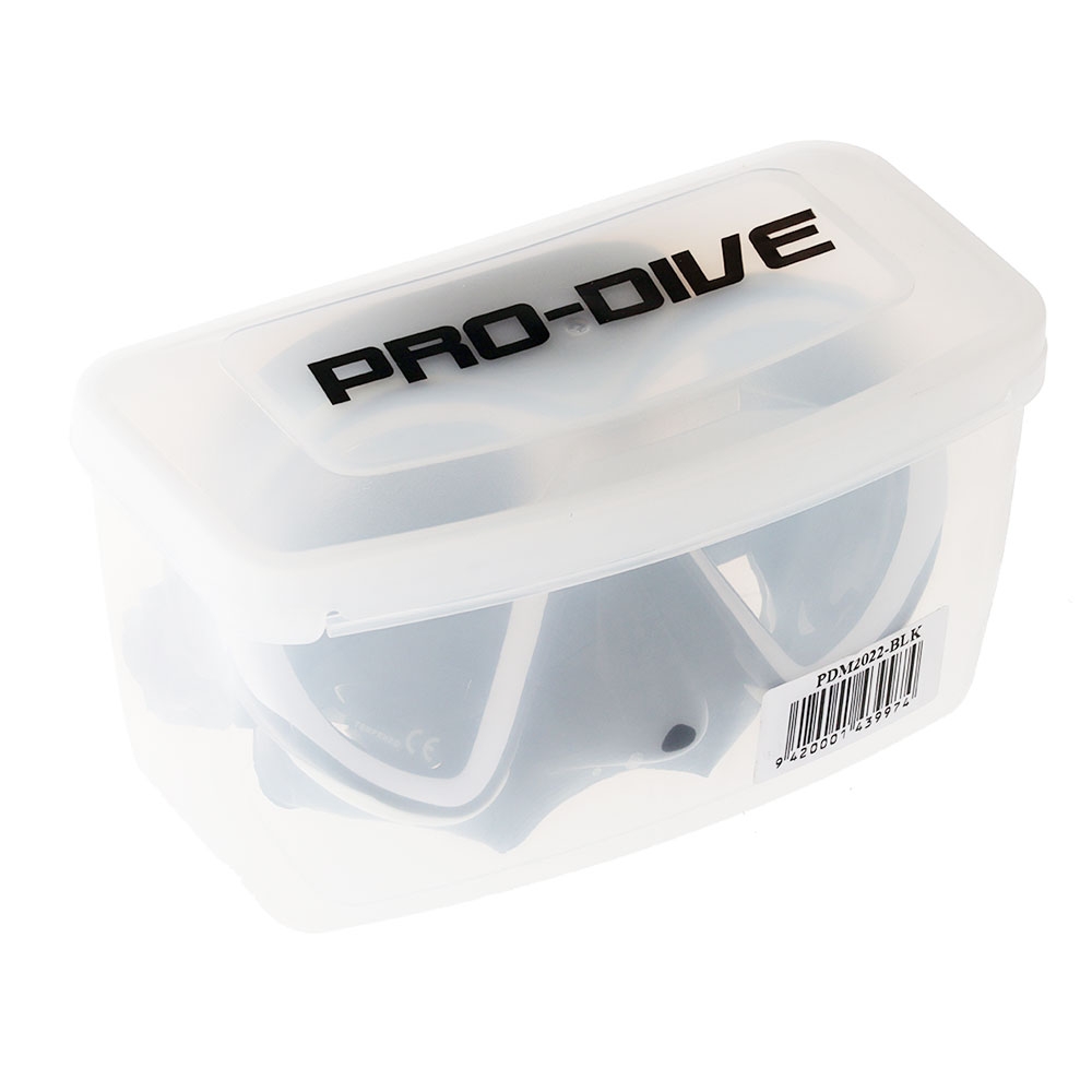 Pro-Dive Ultra Low Volume UV400 Anti-Fog Dive Mask Black/White