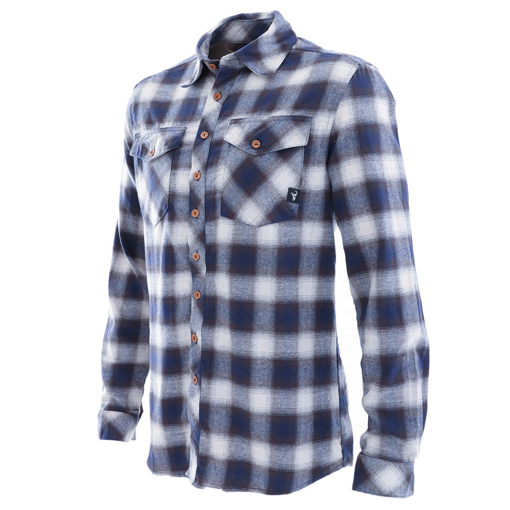 Hunters Element Huxley Mens Long Sleeve Shirt Faded Blue Small