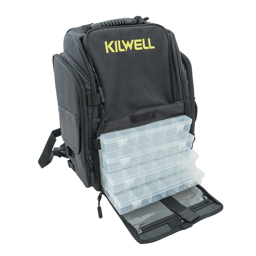 Kilwell Fishing Tackle Bag with 4 Utility Boxes