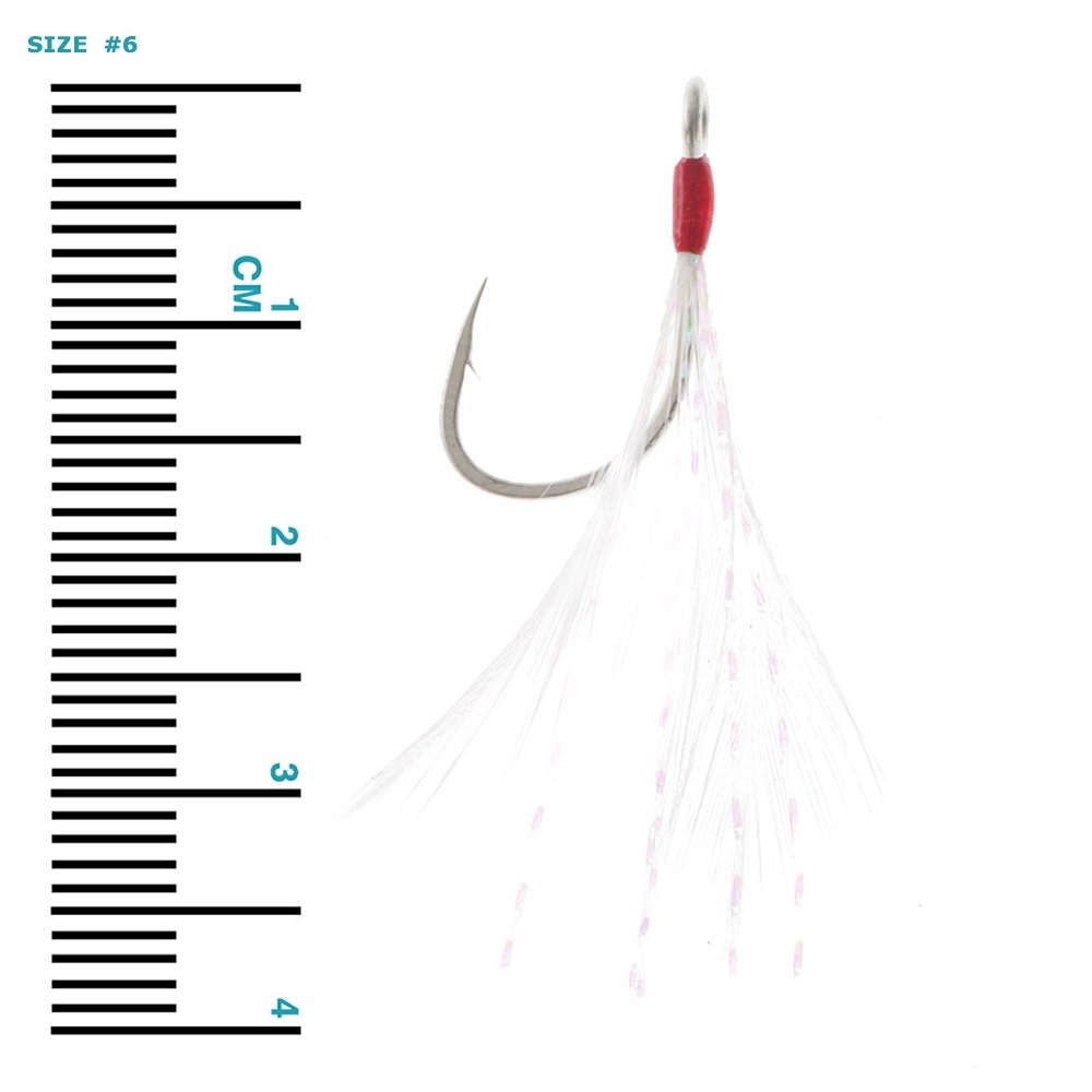 BKK Quills Feathered Assist Hook White Qty 5