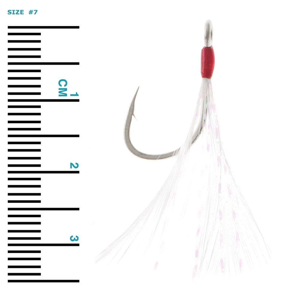 BKK Quills Feathered Assist Hook White Qty 5