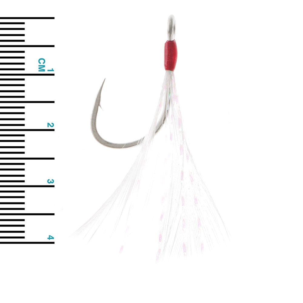 BKK Quills Feathered Assist Hook White Qty 5 #8
