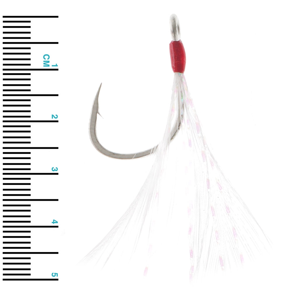 BKK Quills Feathered Assist Hook White Qty 5 #9