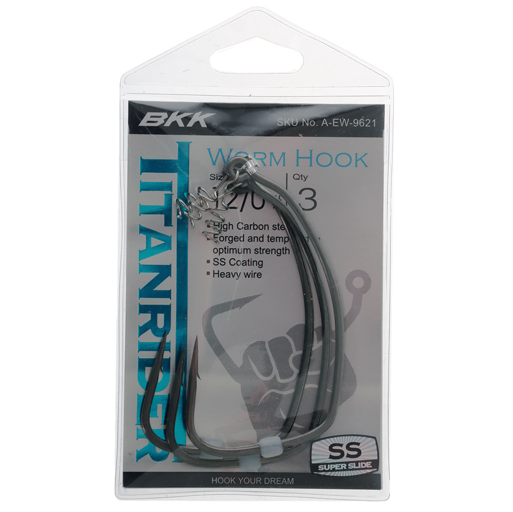 BKK Titan Worm Hooks 12/0 Qty 3