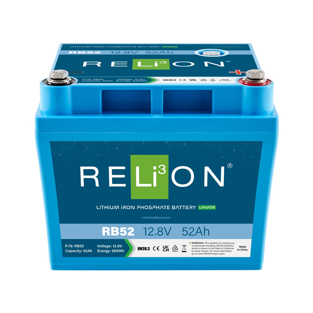 RELiON 12V 52AH DIN Lithium Deep Cycle Battery