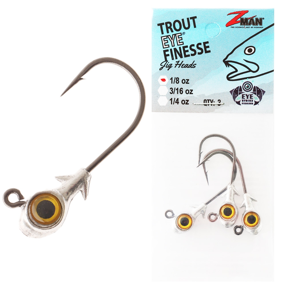 Z-Man Trout Eye Finesse Jig Heads Qty 3 1/8oz Gold