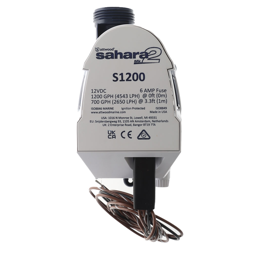 Attwood Sahara MK2 Automatic Bilge Pump 12V 1200GPH