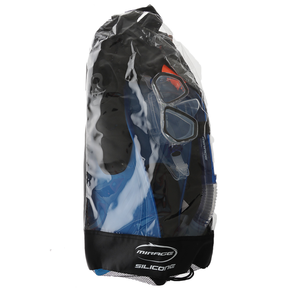 Mirage Bali Adult Mask Snorkel and Fins Set Blue