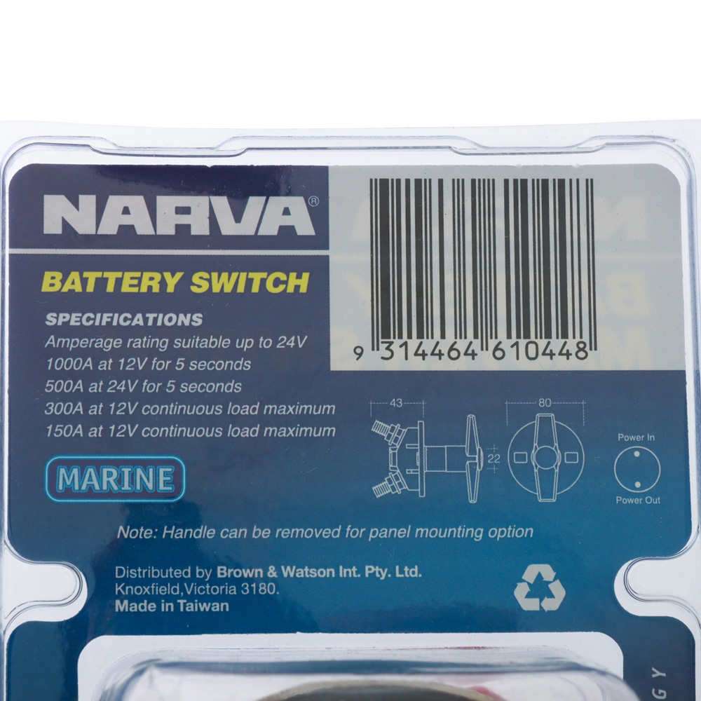 Narva Automotive/Marine Battery Master Isolation Switch 12-24V 300A