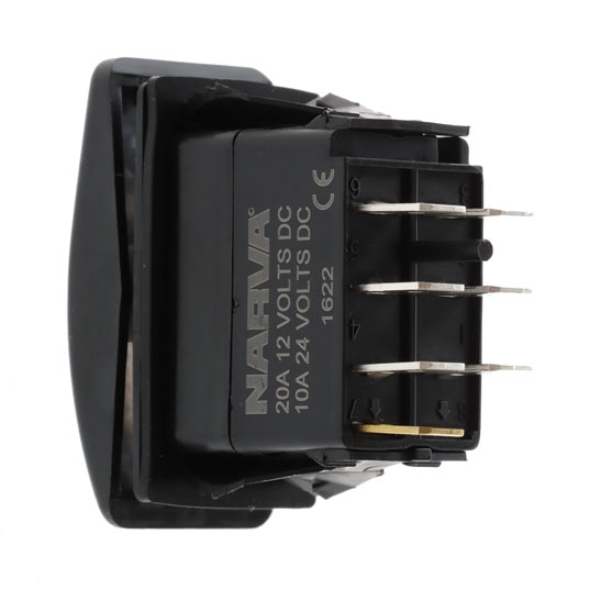 NARVA LED On/Off/On Rocker Switch Blue 12/24V