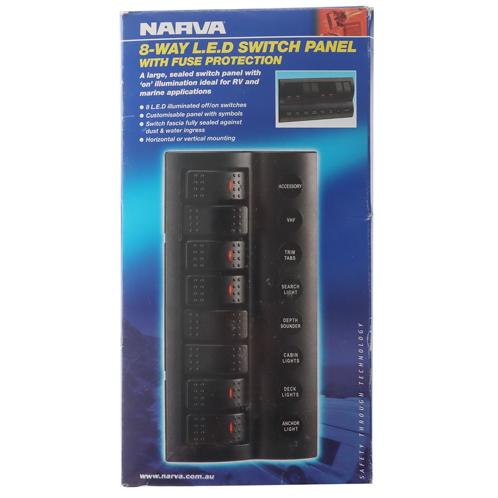 NARVA 8-Way LED Switch Panel with Fuse Protection