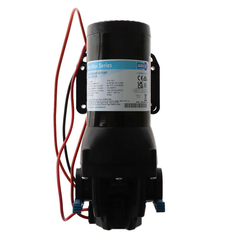 Jabsco PAR-Max HD4 Water Pressure System Pump 12VDC 15LPM 40PSI