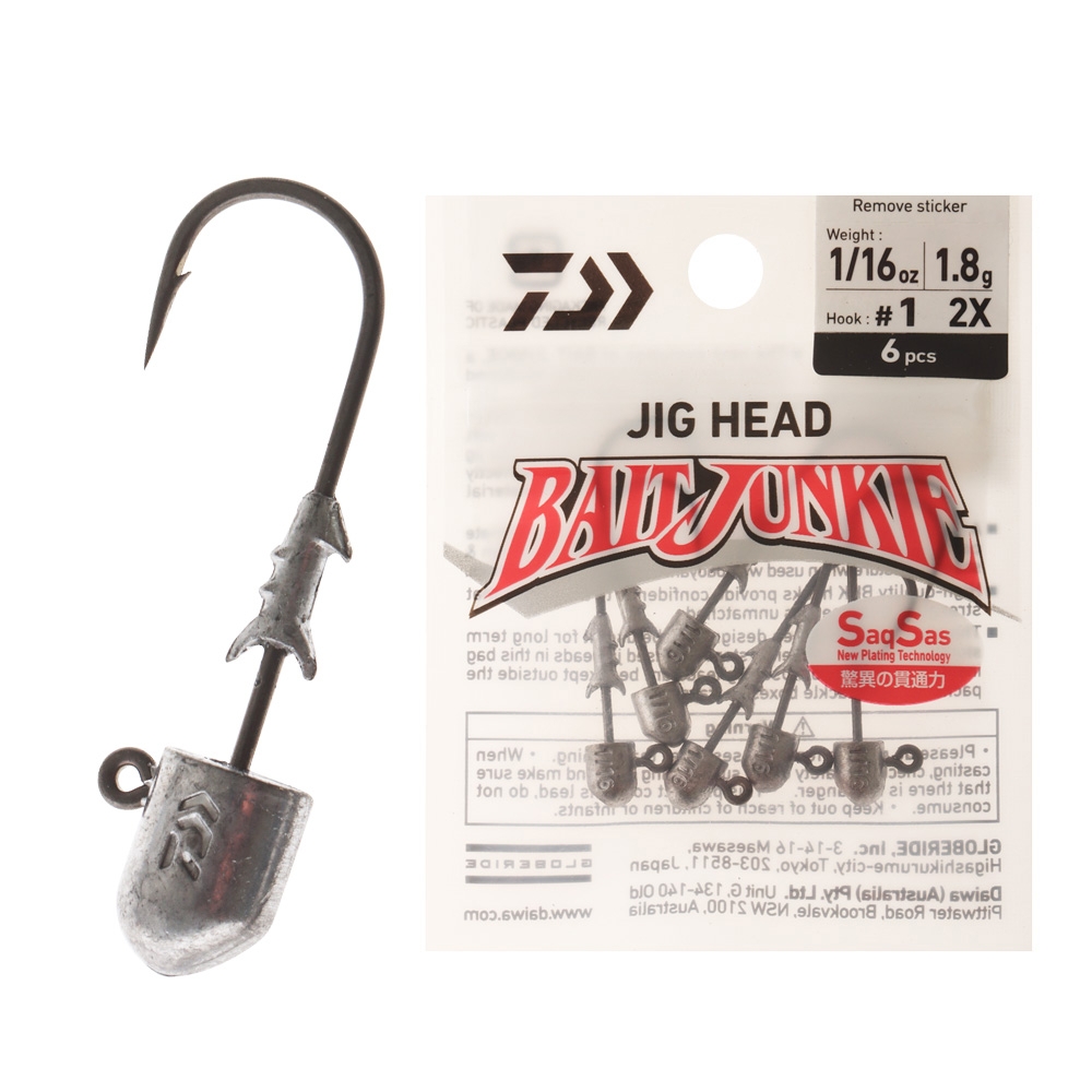 Daiwa BaitJunkie 2X Jig Head #1 1/16oz Qty 6