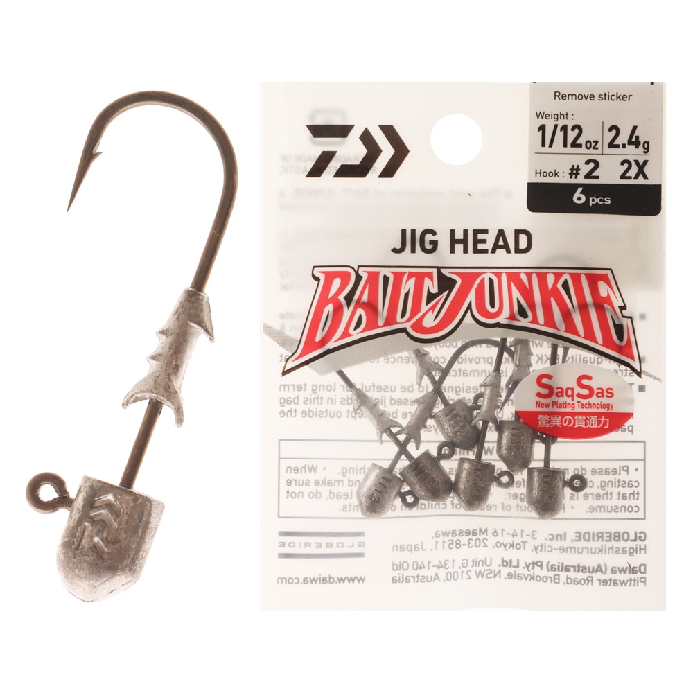 Daiwa BaitJunkie 2X Jig Head #2 1/12oz Qty 6