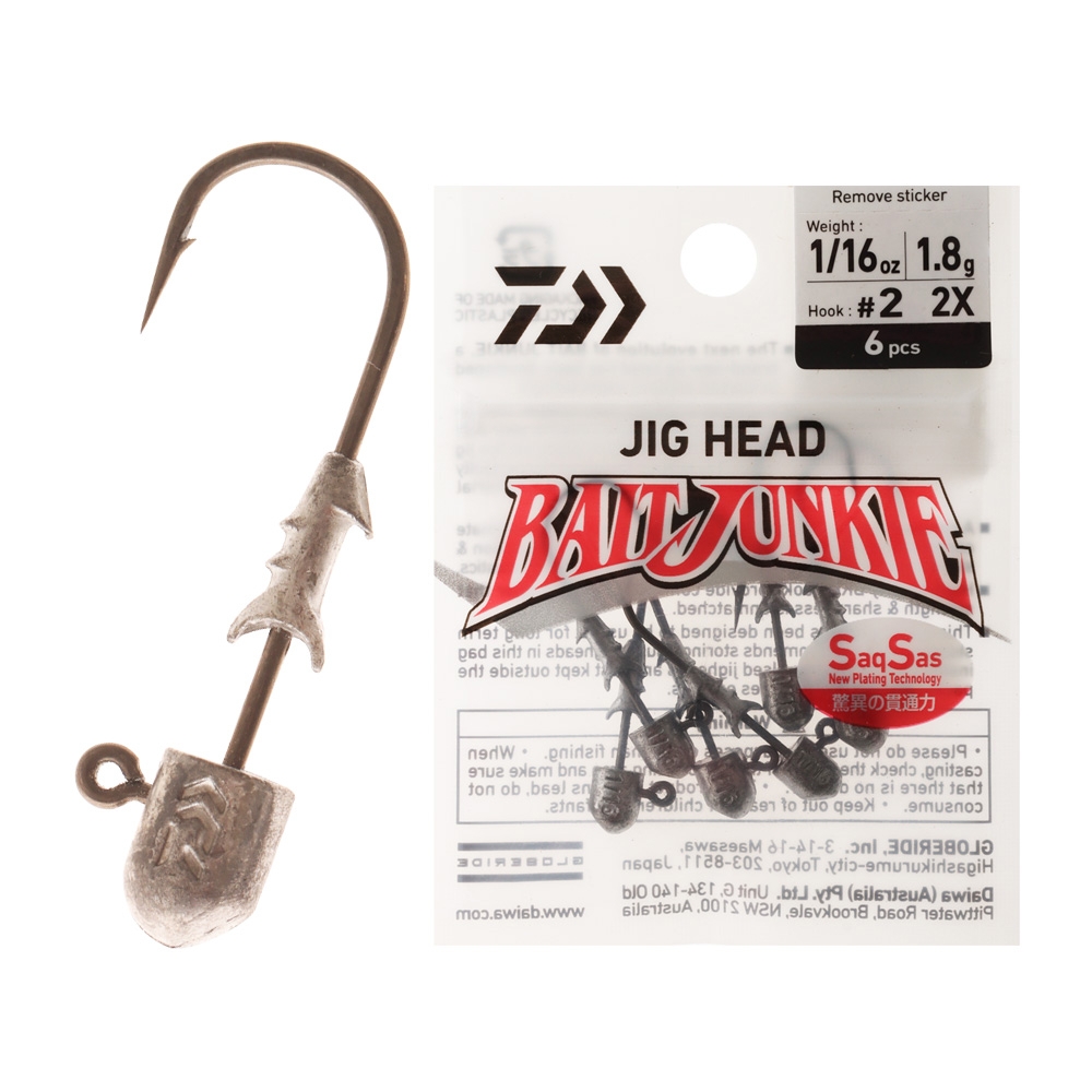 Daiwa BaitJunkie 2X Jig Head #2 1/16oz Qty 6