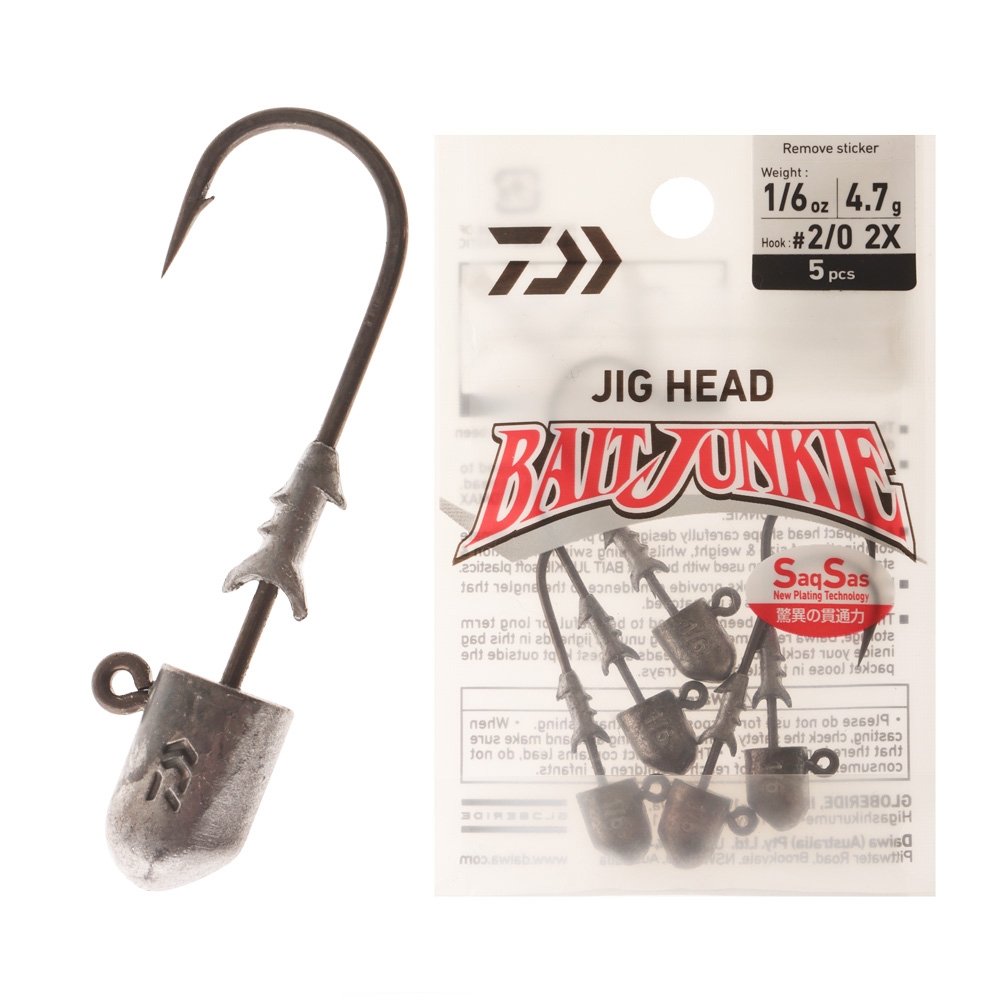 Daiwa BaitJunkie 2X Jig Head #2/0 1/6oz Qty 5