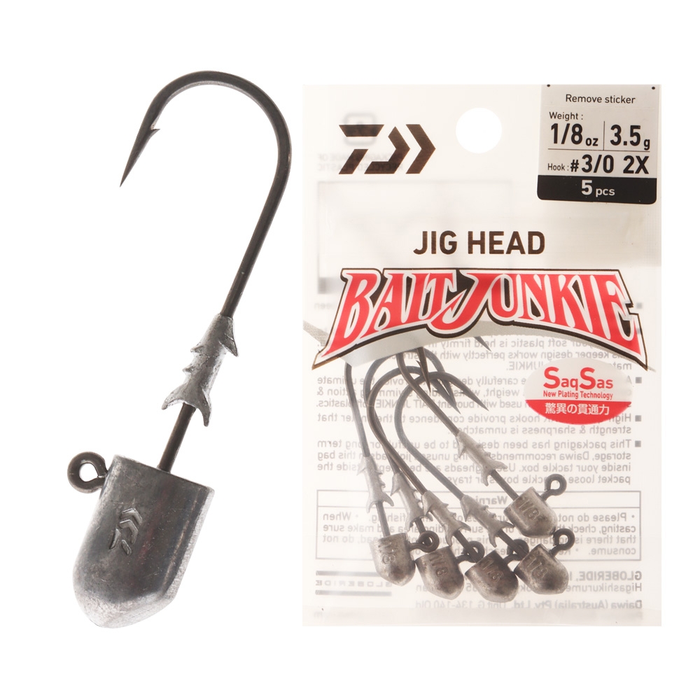 Daiwa BaitJunkie 2X Jig Head #3/0 1/8oz Qty 5