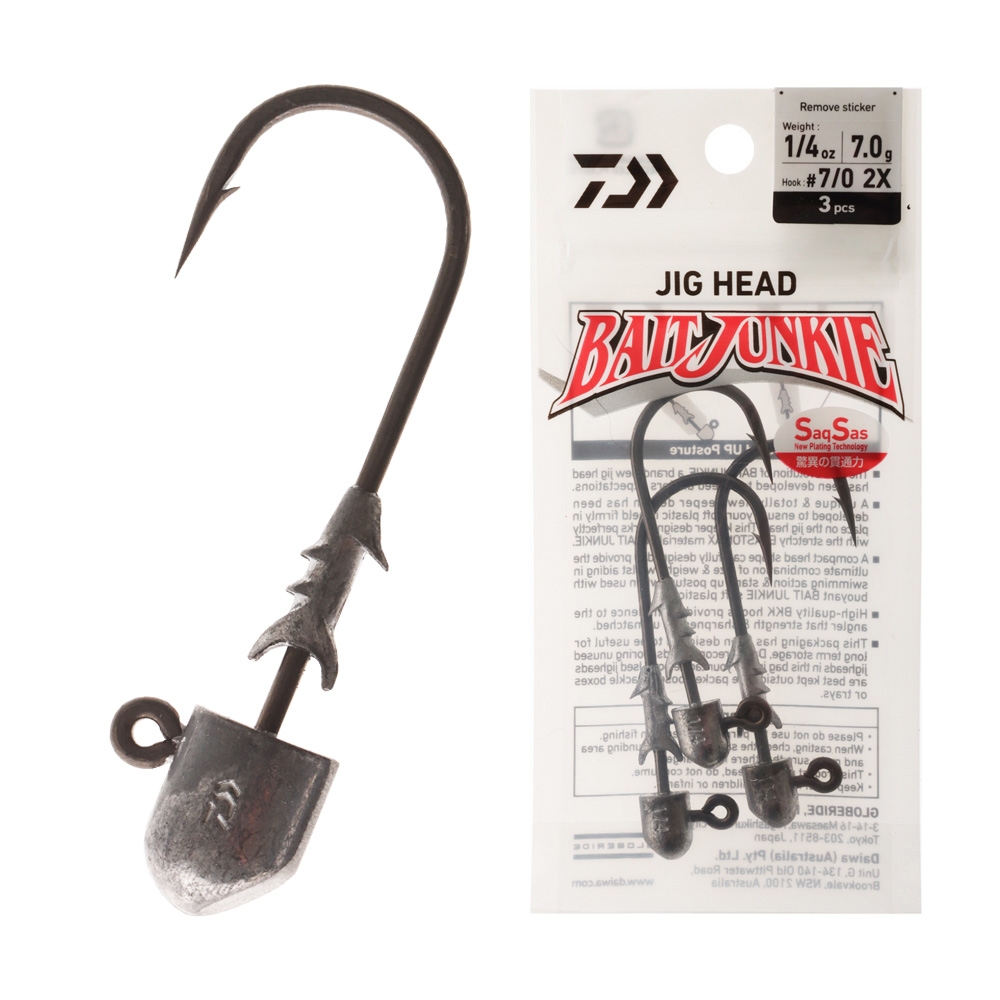 Daiwa BaitJunkie 2X Jig Head #7/0 1/4oz Qty 3