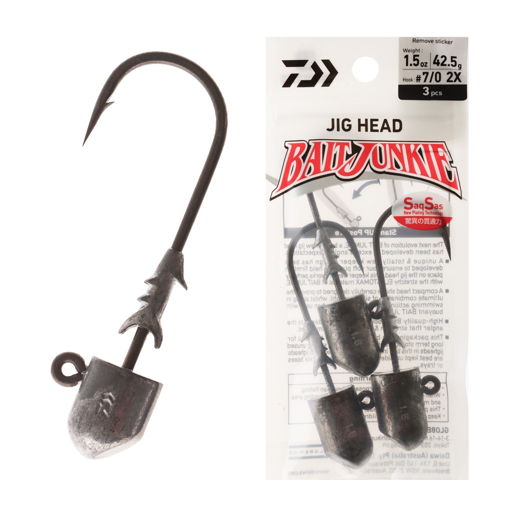Daiwa BaitJunkie 2X Jig Head #7/0 1.5oz Qty 3