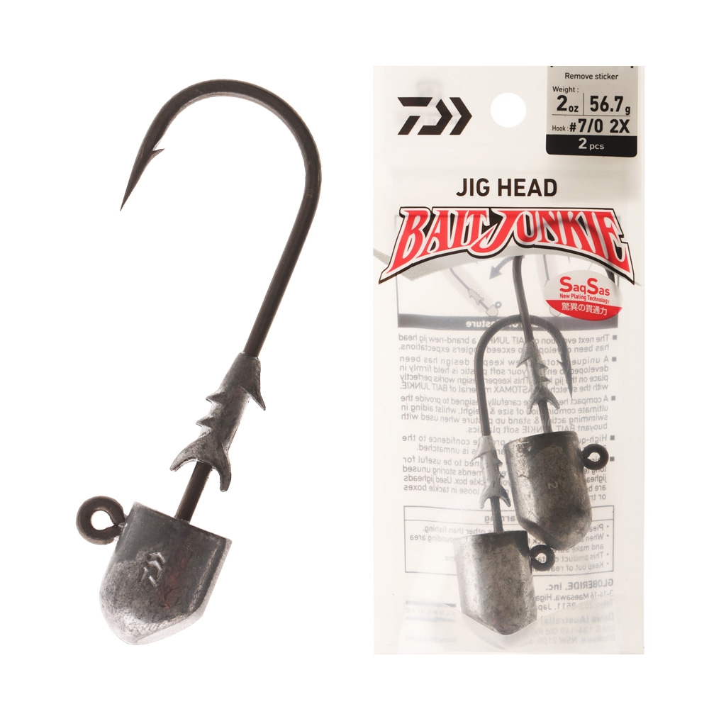 Daiwa BaitJunkie 2X Jig Head #7/0 2oz Qty 2