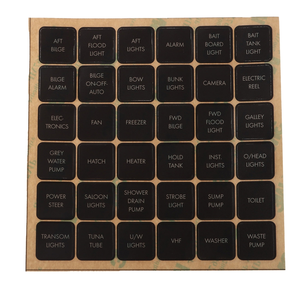 Connex Marine Switch Panel Sticker Labels Set 2