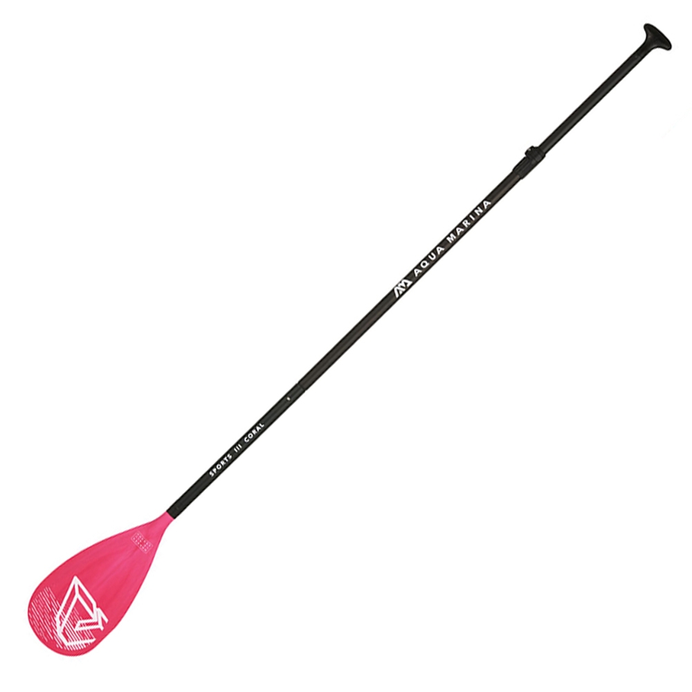 Aqua Marina Sports III Adjustable Aluminium SUP Paddle 175-220cm 3pc Coral