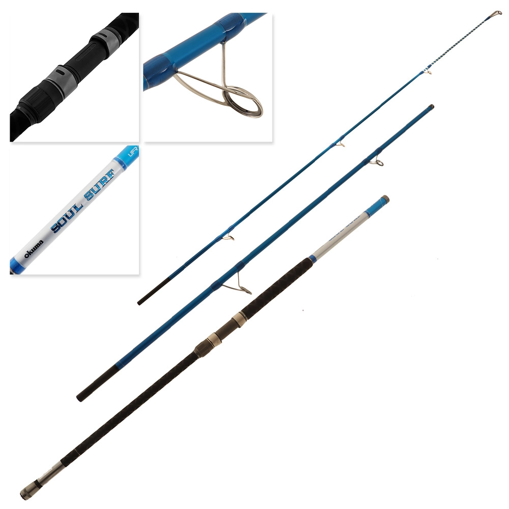 Buy Okuma Soul Surf Lumo Tip Spinning Rock Rod 9ft 8in 10-15kg 3pc online at Marine-Deals.co.nz Buy Okuma Soul Surf Lumo Tip Spinning Rock Rod 9ft 8in 10-15kg 3pc online at Marine-Deals.co.nz