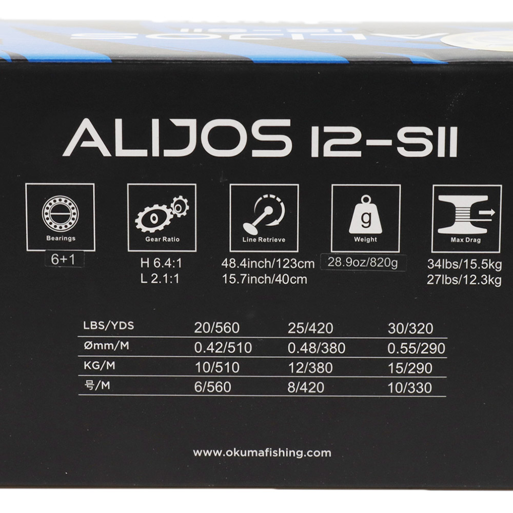 Okuma Alijos 12 Nett 2-Speed Lever Drag OH Boat Reel