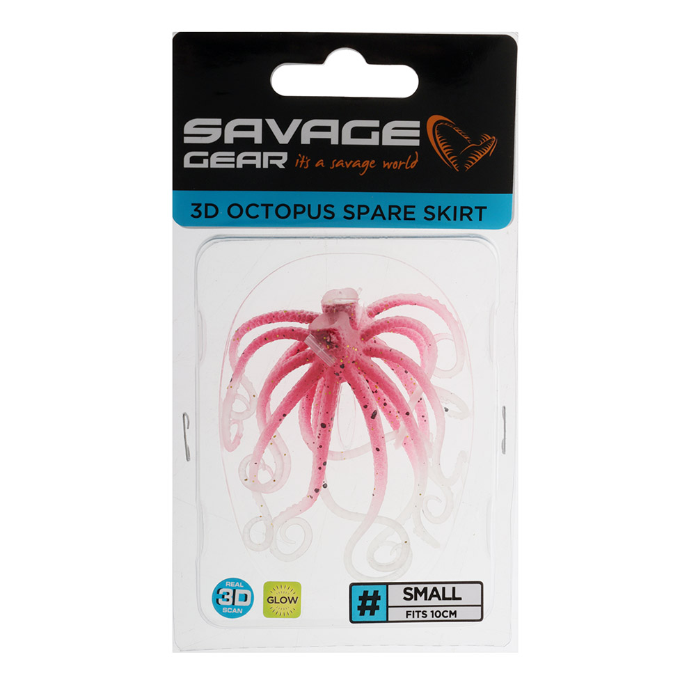 Savage Gear 3D Octopus Spare Skirt Kit for 10cm Lures UV Pink Glow