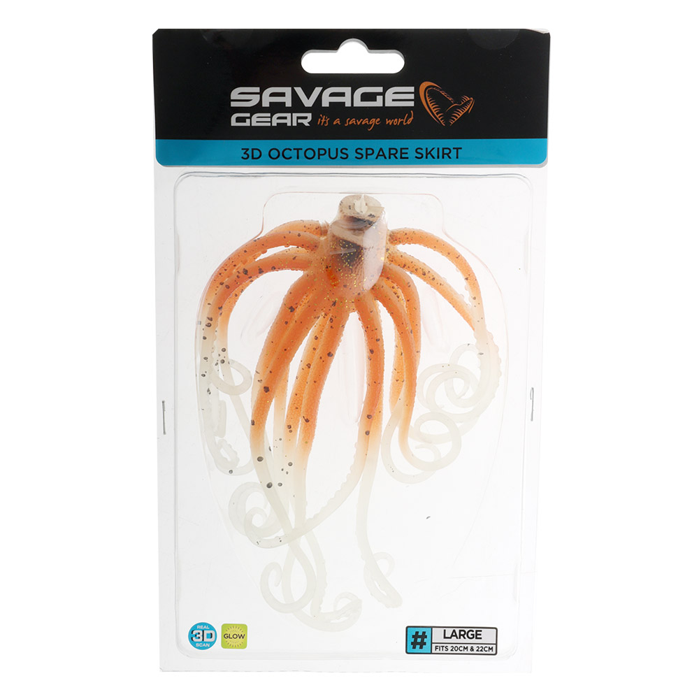 Savage Gear 3D Octopus Spare Skirt Kit for 20/22cm Lures Brown Glow