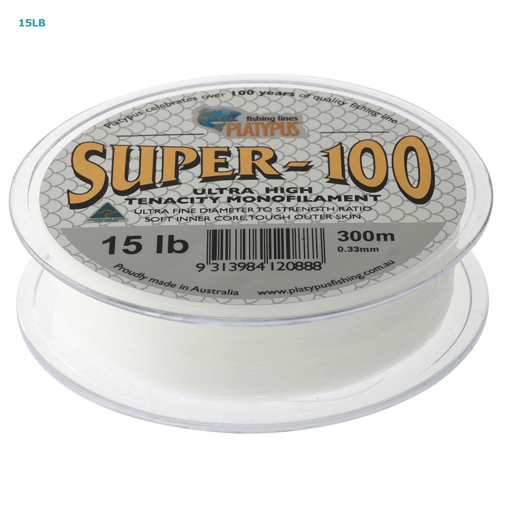 Platypus Super-100 Monofilament Line Clear 300m
