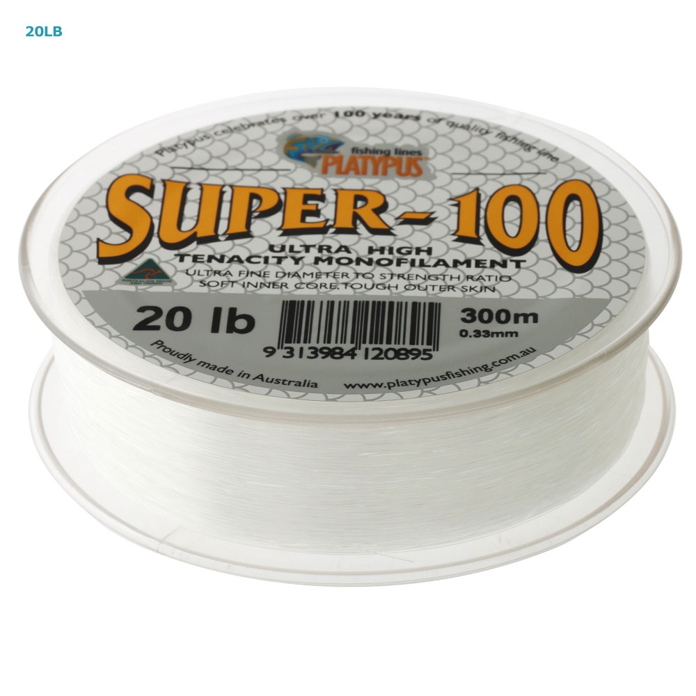 Platypus Super-100 Monofilament Line Clear 300m
