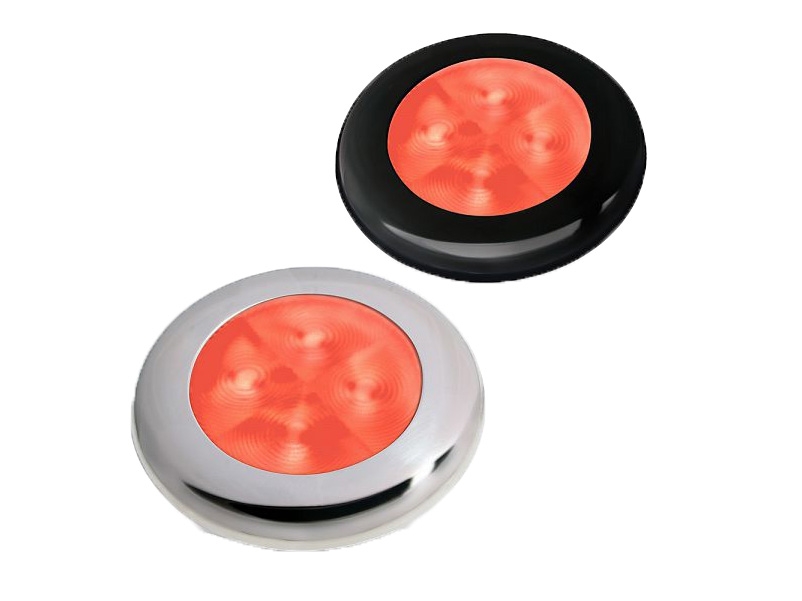 Hella Marine LED Round Courtesy Lamp 24V Red - White Rim