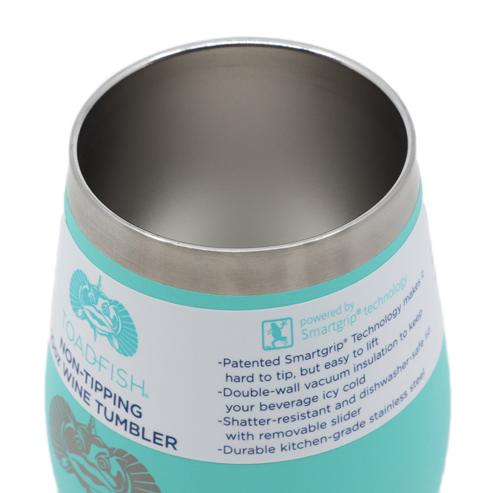 Toadfish Non-Tipping Wine Double Insulated Travel Mug 295ml Teal