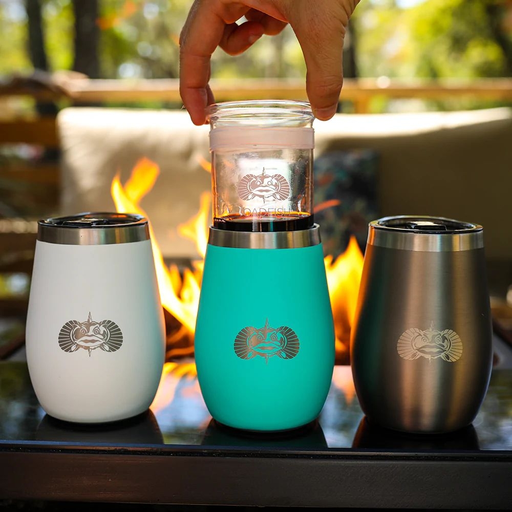 Toadfish Non-Tipping Wine Double Insulated Travel Mug 295ml Graphite