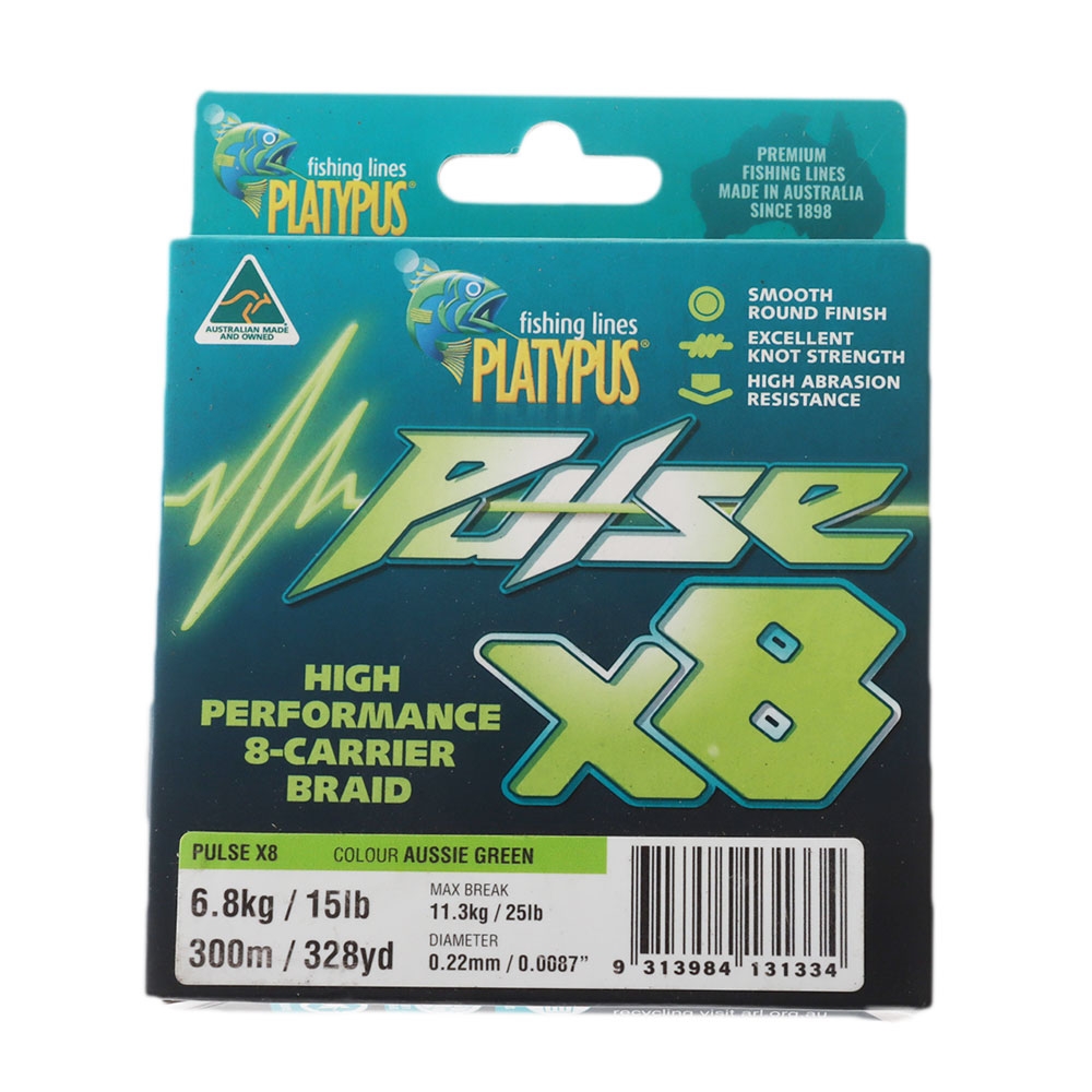 Platypus Pulse X8 Braid Aussie Green 300m 15lb