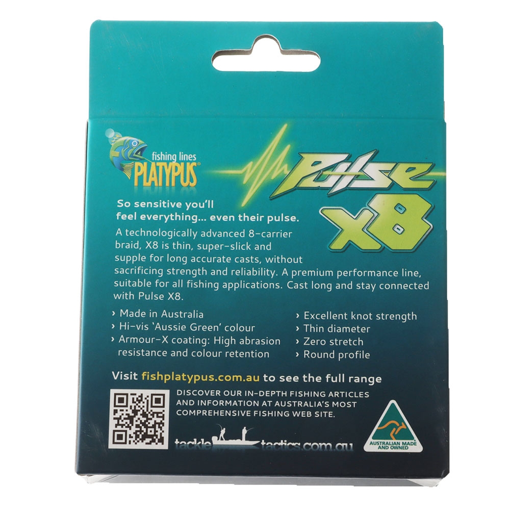 Platypus Pulse X8 Braid Aussie Green 300m 15lb