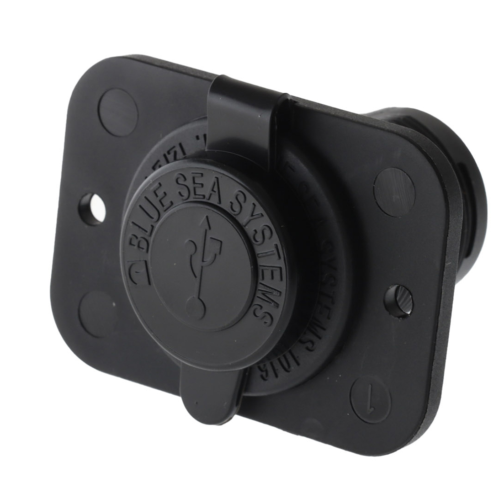 Blue Sea Dual USB 2.1A Charger Port 12/24vDC Socket Mount Black