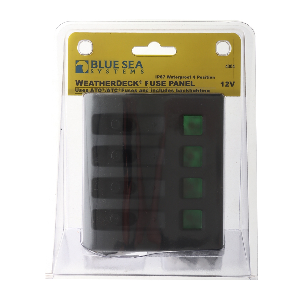 Blue Sea WeatherDeck Waterproof Fuse Panel 4-Position 12V