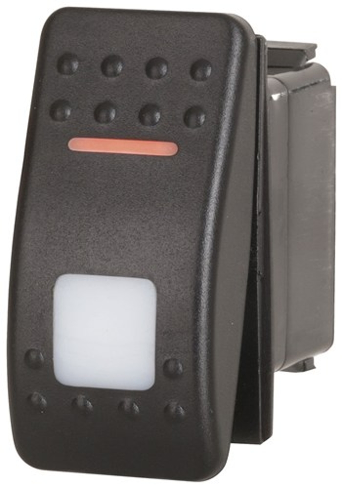 SPDT Dual Illuminated Rocker Switch with Labels and Interchangeable Covers Orange