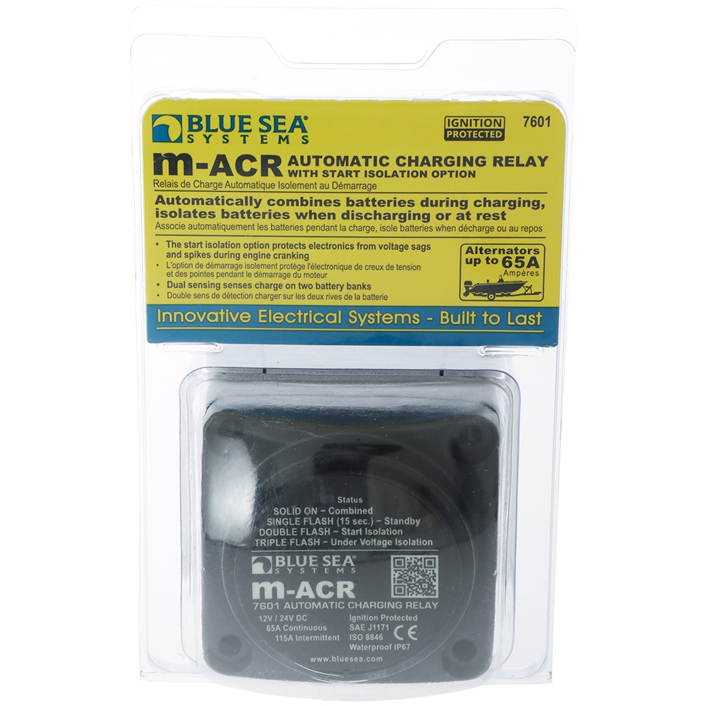 Blue Sea m-Series Automatic Charging Relay 12/24vDC 65A