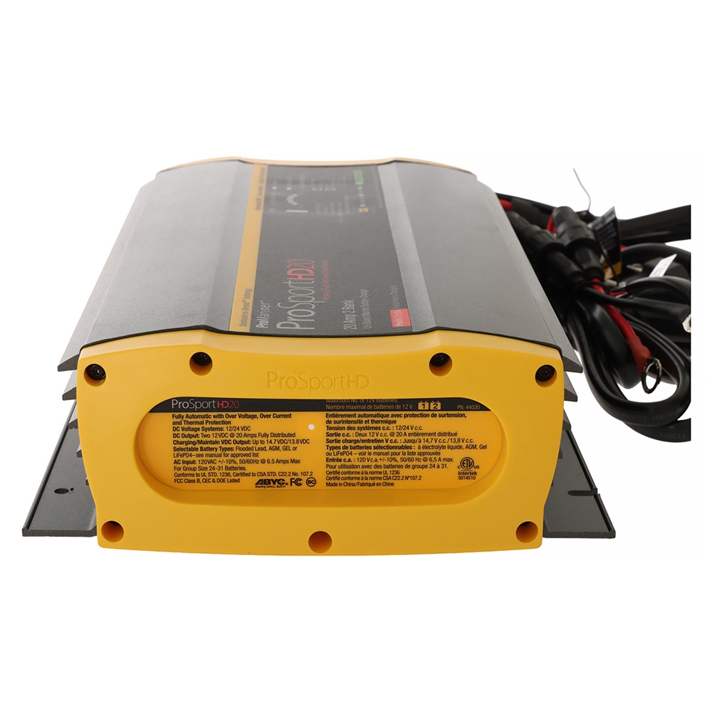 ProMariner ProSport HD 20 Gen4 20 Amp Battery Charger 12/24v 2 Bank 120v Input