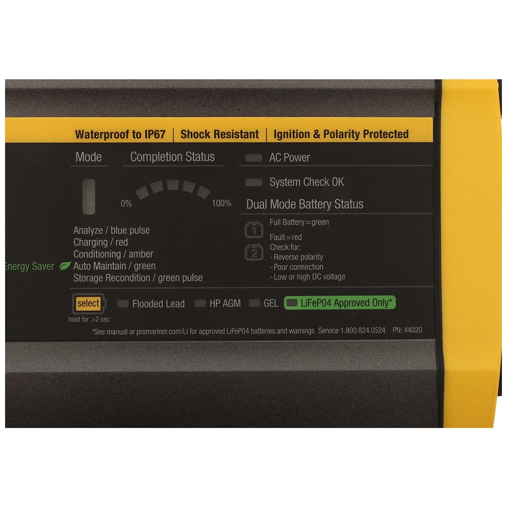 ProMariner ProSport HD 20 Gen4 20 Amp Battery Charger 12/24v 2 Bank 120v Input