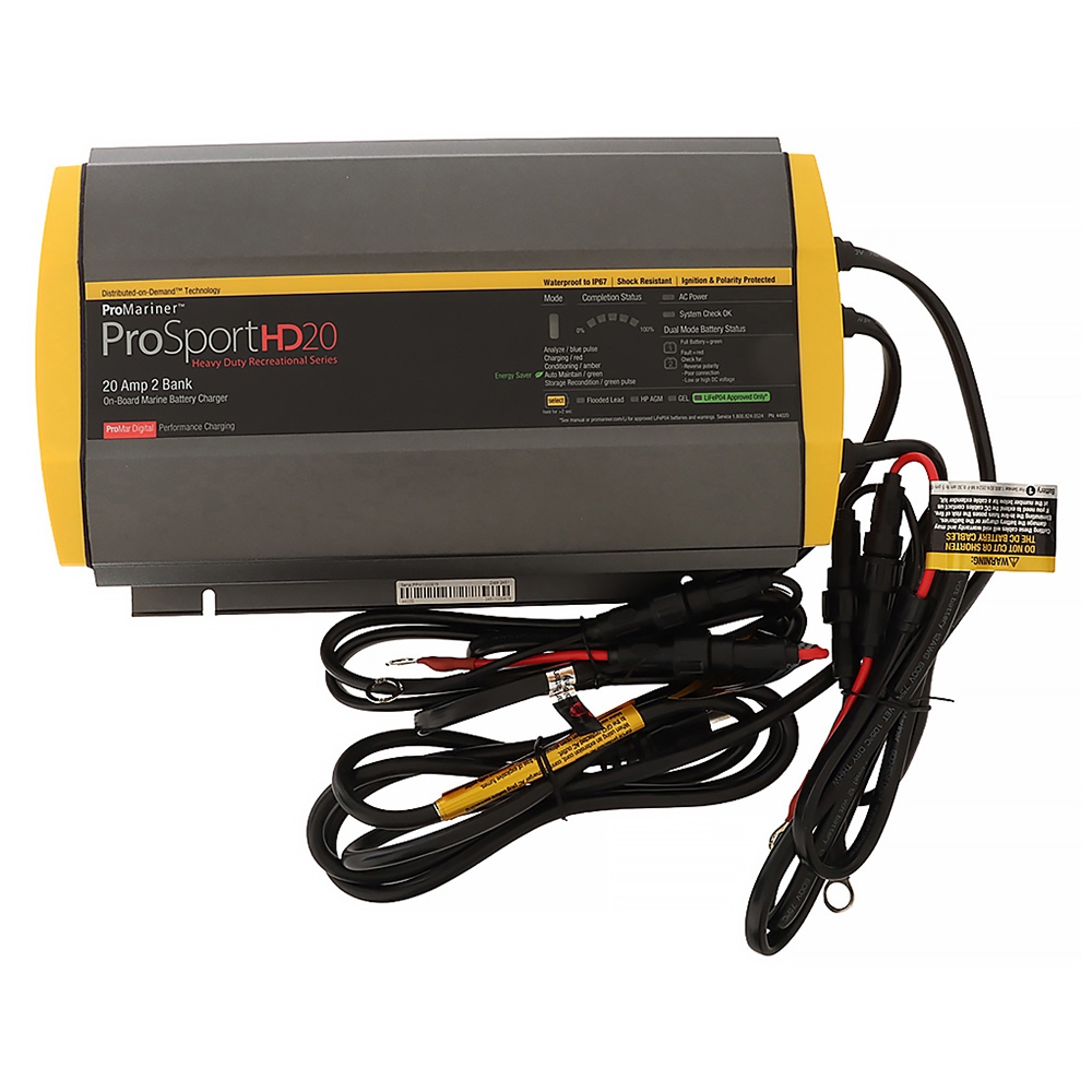 ProMariner ProSport HD 20 Gen4 20 Amp Battery Charger 12/24v 2 Bank 120v Input