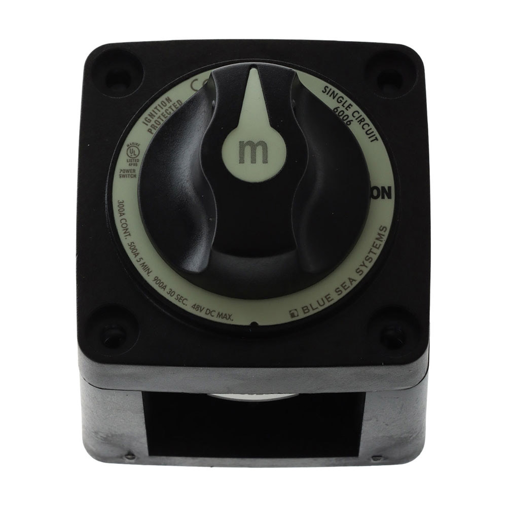 Blue Sea M-Series Battery Switch with Knob On/Off Black